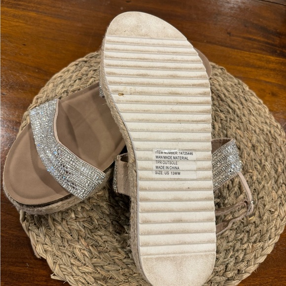 Torrid beige Rhinestone platform - 13 WW sandals - Picture 1 of 2